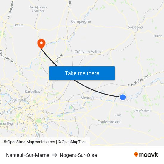 Nanteuil-Sur-Marne to Nogent-Sur-Oise map