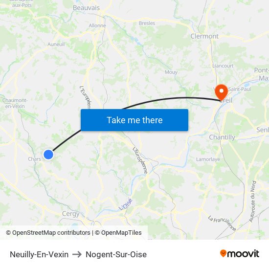 Neuilly-En-Vexin to Nogent-Sur-Oise map