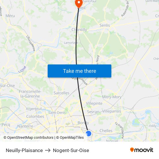 Neuilly-Plaisance to Nogent-Sur-Oise map