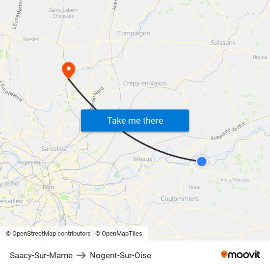 Saacy-Sur-Marne to Nogent-Sur-Oise map