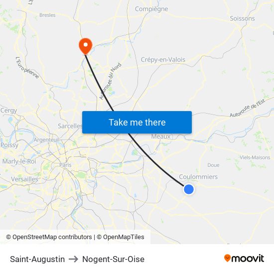 Saint-Augustin to Nogent-Sur-Oise map