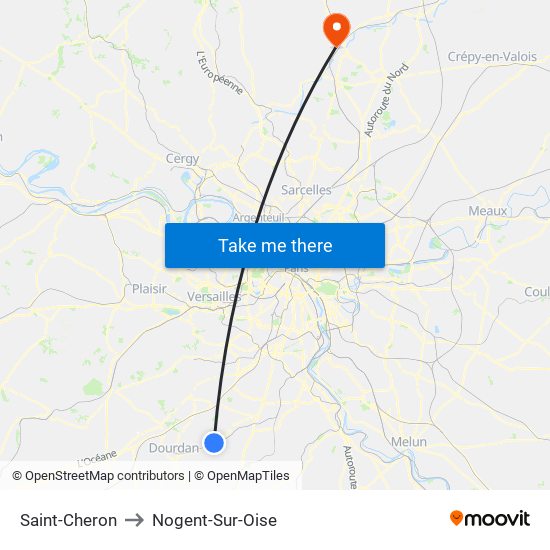 Saint-Cheron to Nogent-Sur-Oise map