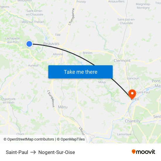 Saint-Paul to Nogent-Sur-Oise map