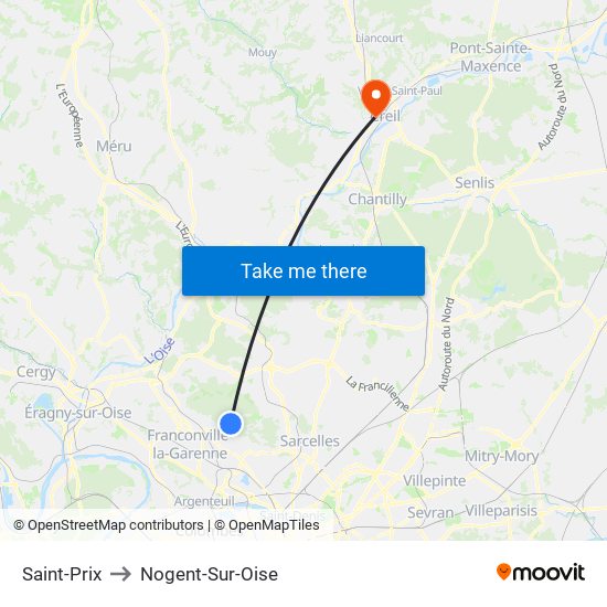 Saint-Prix to Nogent-Sur-Oise map