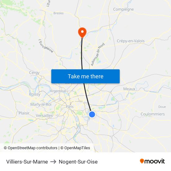 Villiers-Sur-Marne to Nogent-Sur-Oise map