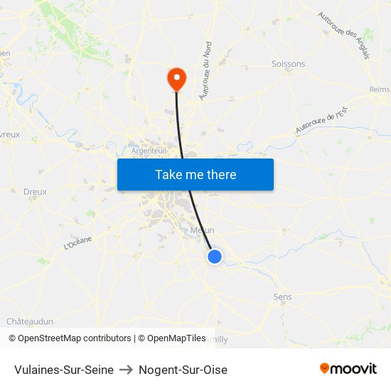 Vulaines-Sur-Seine to Nogent-Sur-Oise map