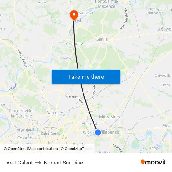 Vert Galant to Nogent-Sur-Oise map