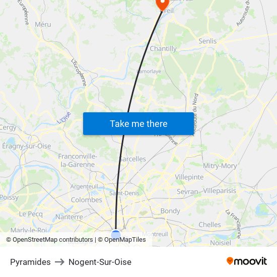 Pyramides to Nogent-Sur-Oise map