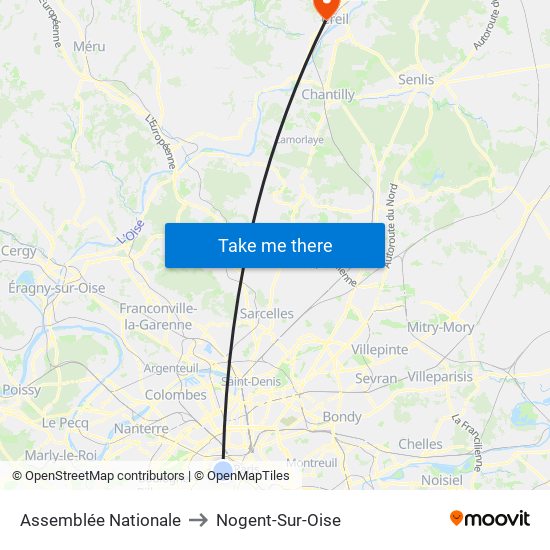 Assemblée Nationale to Nogent-Sur-Oise map