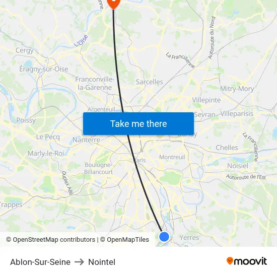 Ablon-Sur-Seine to Nointel map
