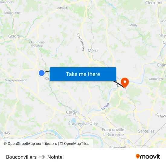 Bouconvillers to Nointel map