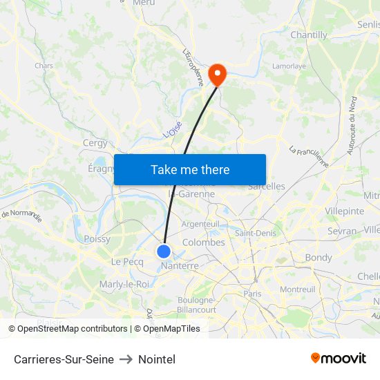 Carrieres-Sur-Seine to Nointel map