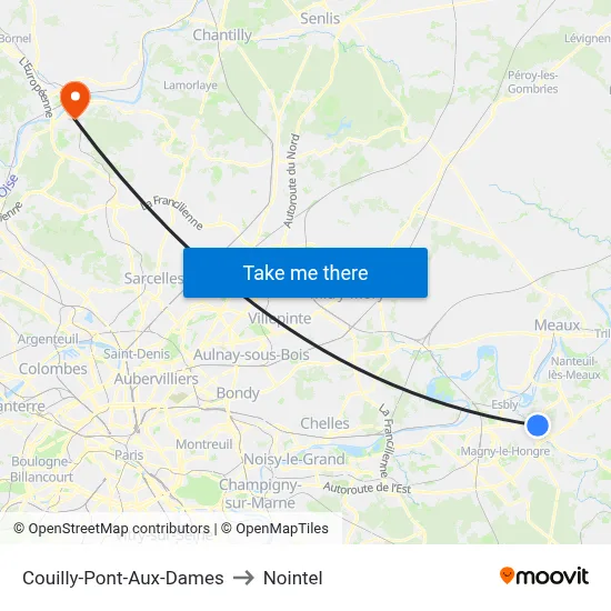 Couilly-Pont-Aux-Dames to Nointel map