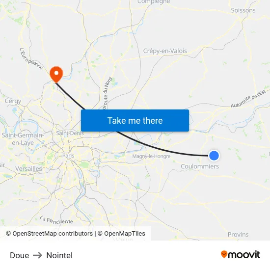 Doue to Nointel map