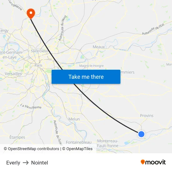 Everly to Nointel map
