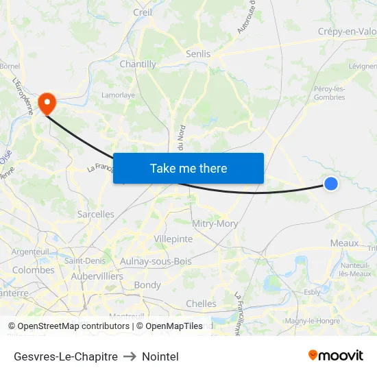 Gesvres-Le-Chapitre to Nointel map