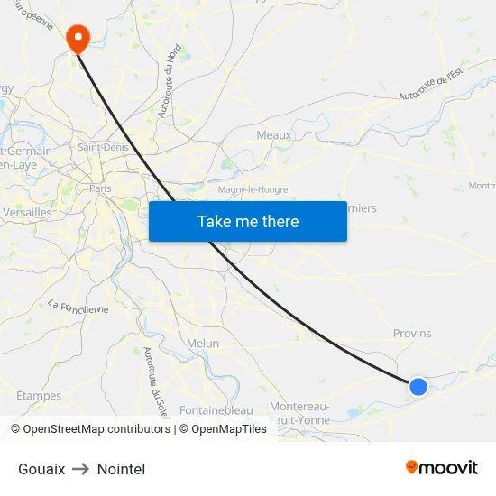 Gouaix to Nointel map