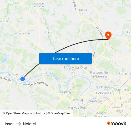 Issou to Nointel map