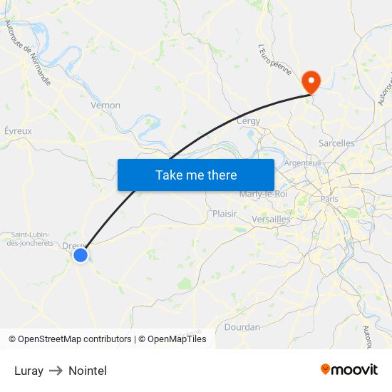 Luray to Nointel map