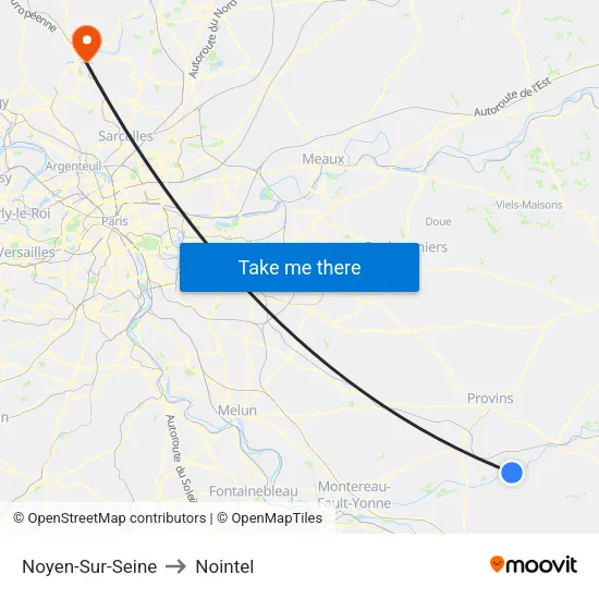 Noyen-Sur-Seine to Nointel map
