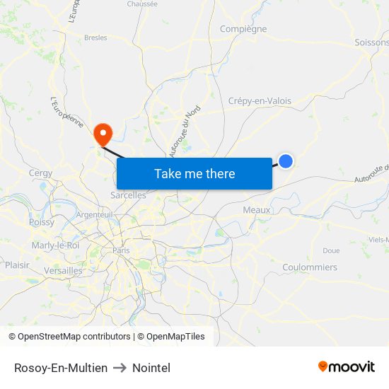 Rosoy-En-Multien to Nointel map