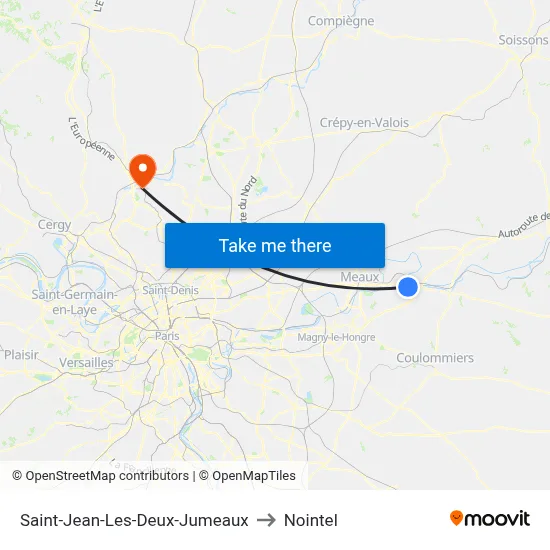 Saint-Jean-Les-Deux-Jumeaux to Nointel map