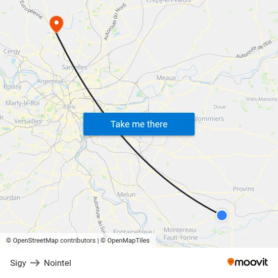 Sigy to Nointel map
