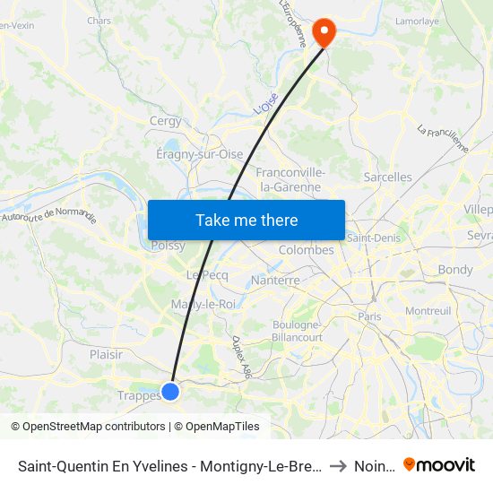 Saint-Quentin En Yvelines - Montigny-Le-Bretonneux to Nointel map