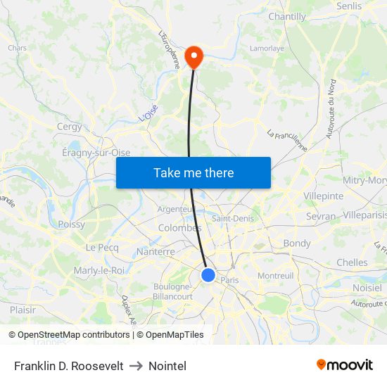 Franklin D. Roosevelt to Nointel map
