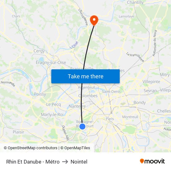Rhin Et Danube - Métro to Nointel map