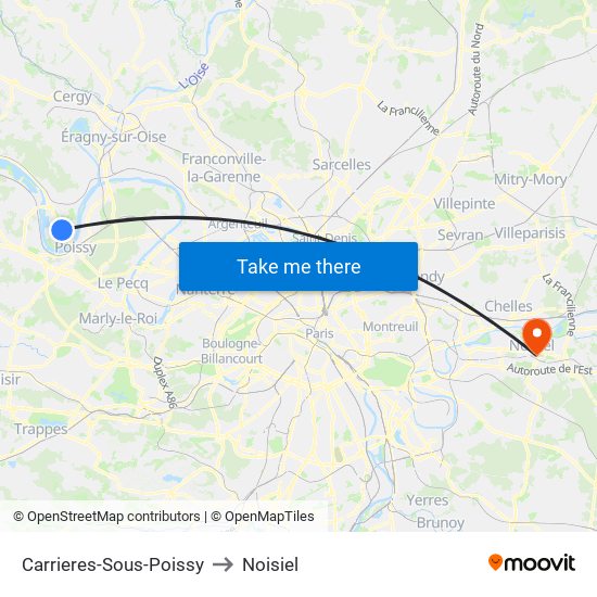 Carrieres-Sous-Poissy to Noisiel map