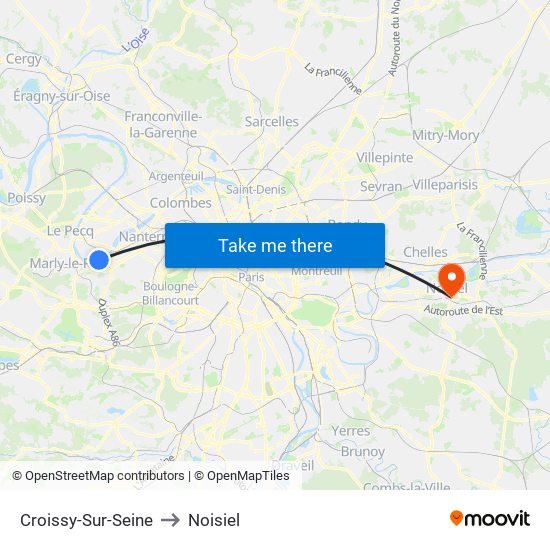 Croissy-Sur-Seine to Noisiel map