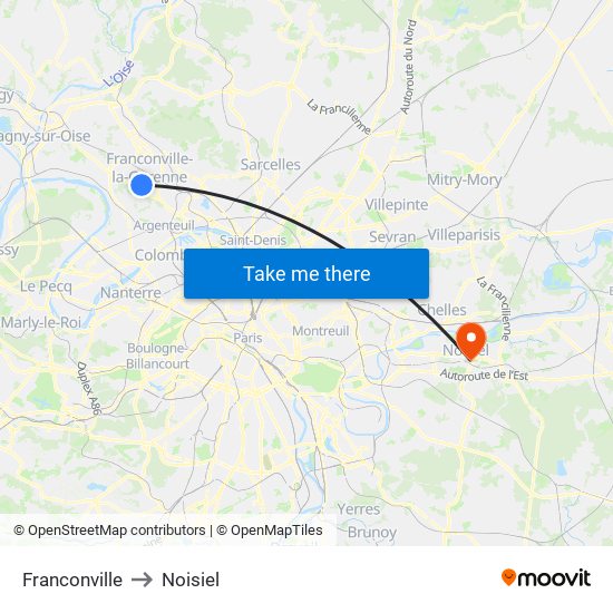 Franconville to Noisiel map