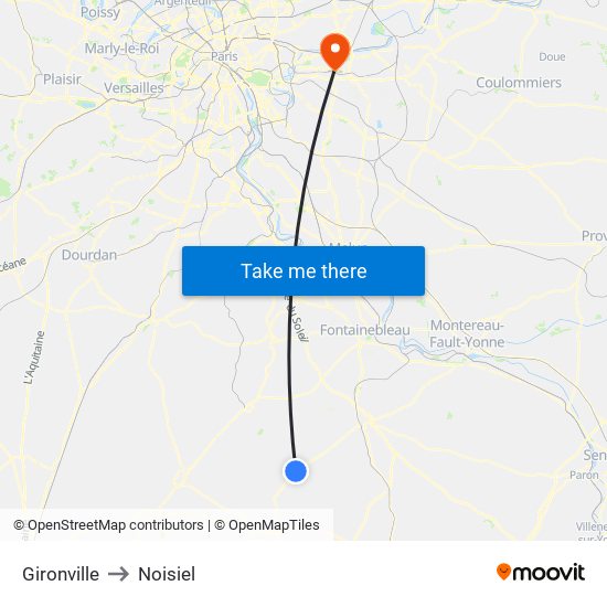 Gironville to Noisiel map