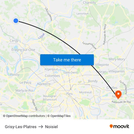 Grisy-Les-Platres to Noisiel map