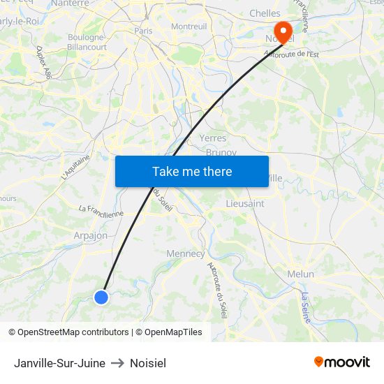 Janville-Sur-Juine to Noisiel map