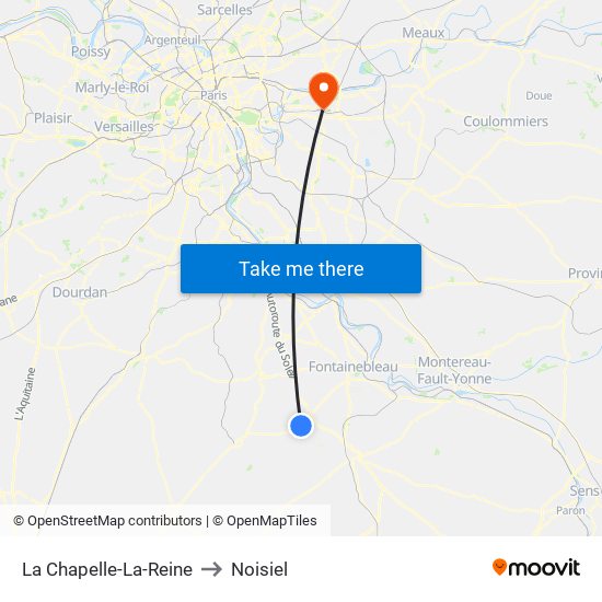 La Chapelle-La-Reine to Noisiel map