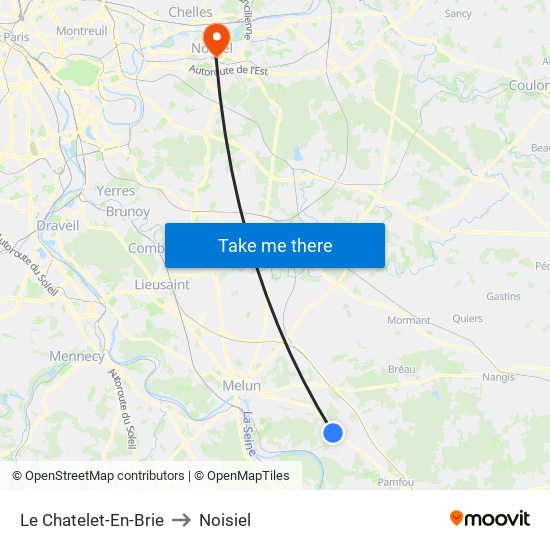 Le Chatelet-En-Brie to Noisiel map