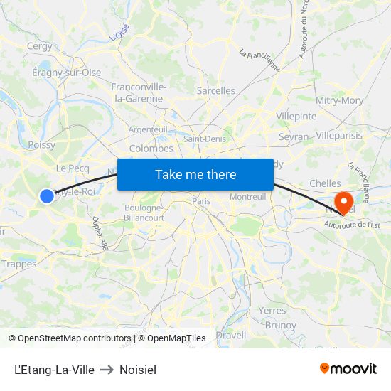 L'Etang-La-Ville to Noisiel map