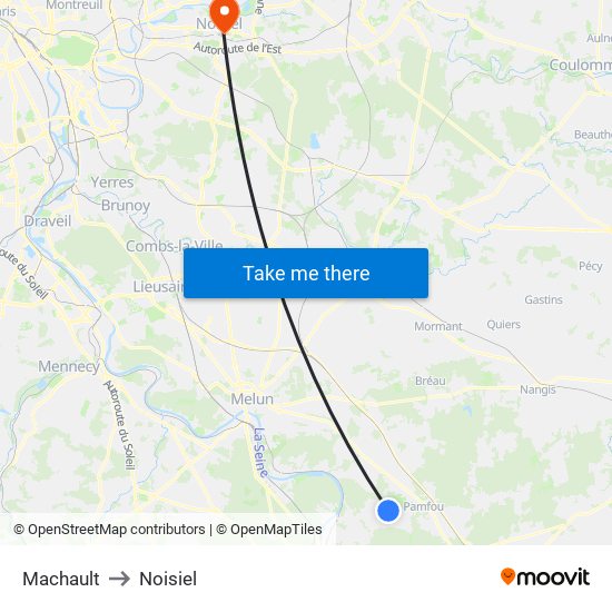 Machault to Noisiel map