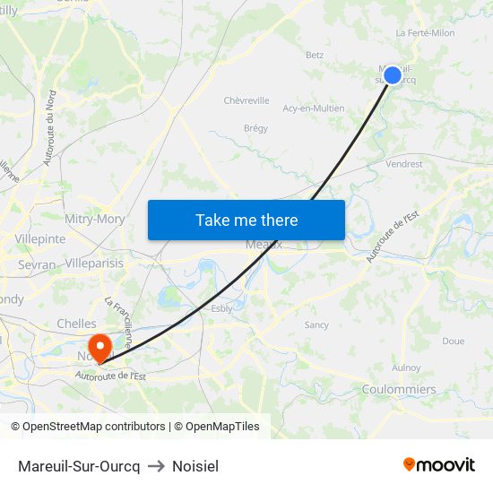 Mareuil-Sur-Ourcq to Noisiel map