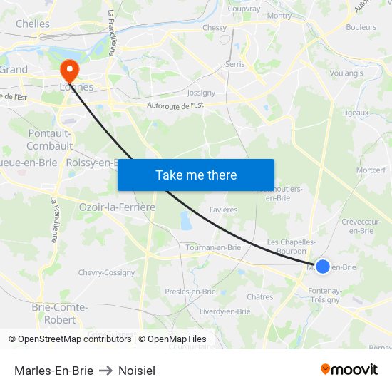 Marles-En-Brie to Noisiel map