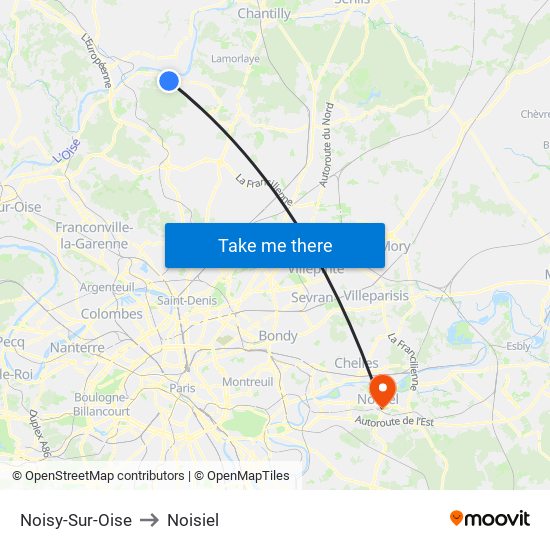 Noisy-Sur-Oise to Noisiel map