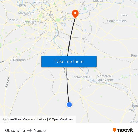 Obsonville to Noisiel map