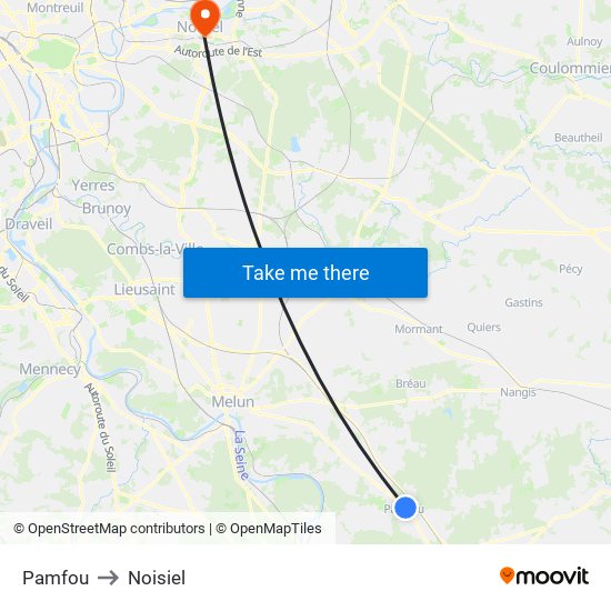 Pamfou to Noisiel map