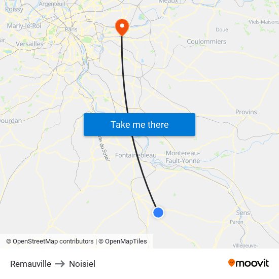 Remauville to Noisiel map