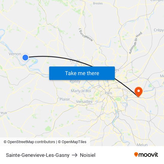 Sainte-Genevieve-Les-Gasny to Noisiel map