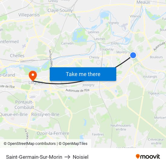 Saint-Germain-Sur-Morin to Noisiel map