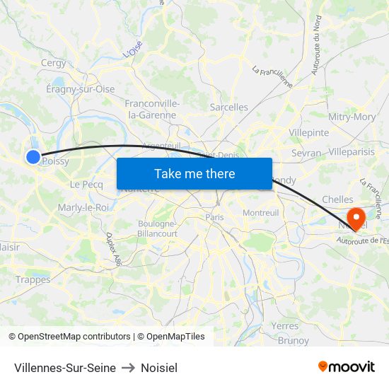 Villennes-Sur-Seine to Noisiel map