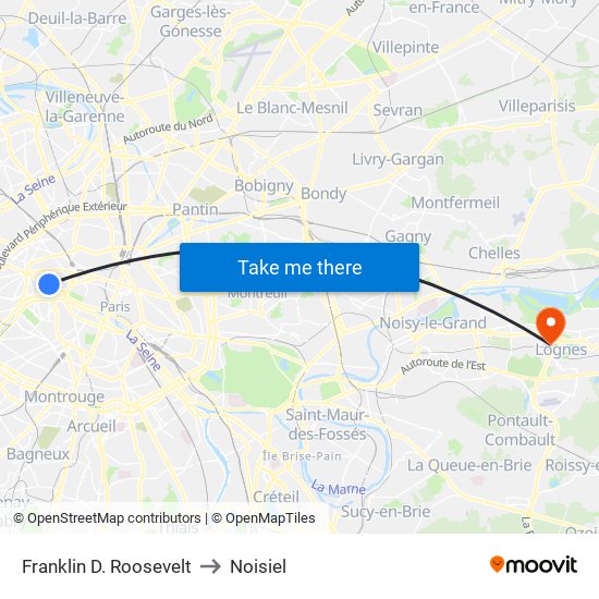 Franklin D. Roosevelt to Noisiel map